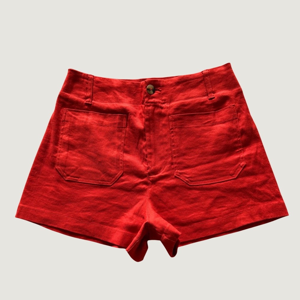 Maeve by Anthropologie Womens The Colette Shorts Red High Rise Utility Size 29